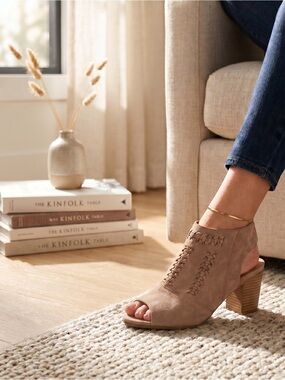 Francesca's Collections Brown Peep-Toe Heeled Boots